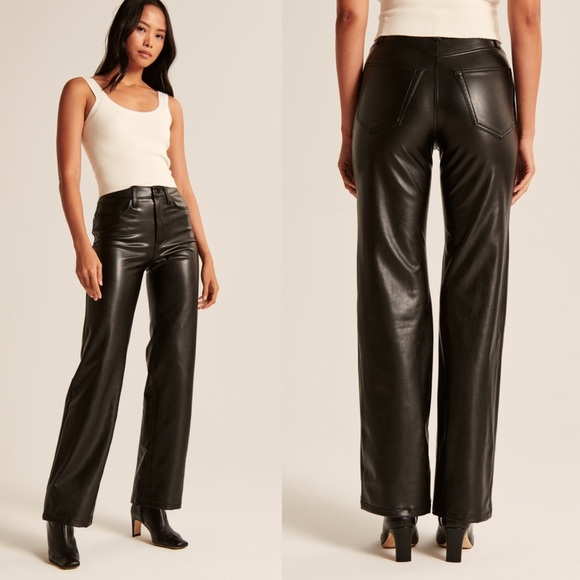 Abercrombie & Fitch Pants - Abercrombie & Fitch Vegan Leather High Rise 90’s Relaxed Jean